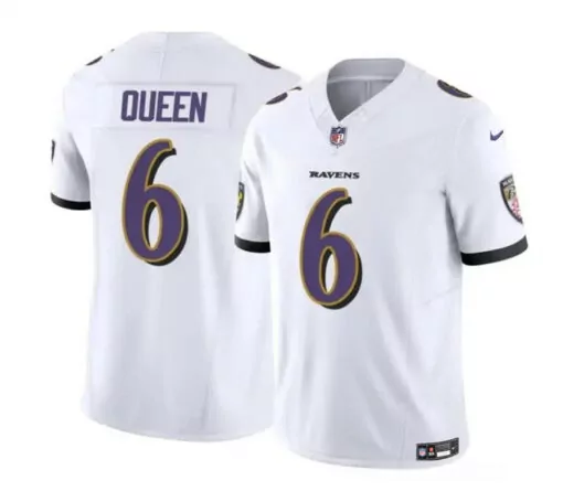 Patrick Queen 6 Ravens Jersey White Baltimore Men Standard Alternate Purple Black