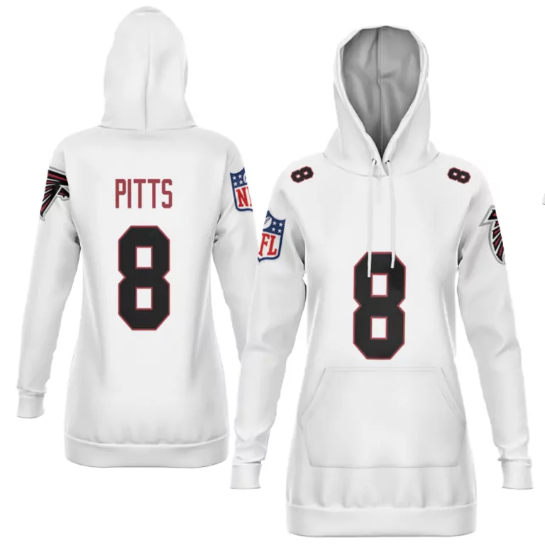 Kyle Pitts 8 Atlanta Falcons Jersey White Women Hoodie Black Red Vapor Limited
