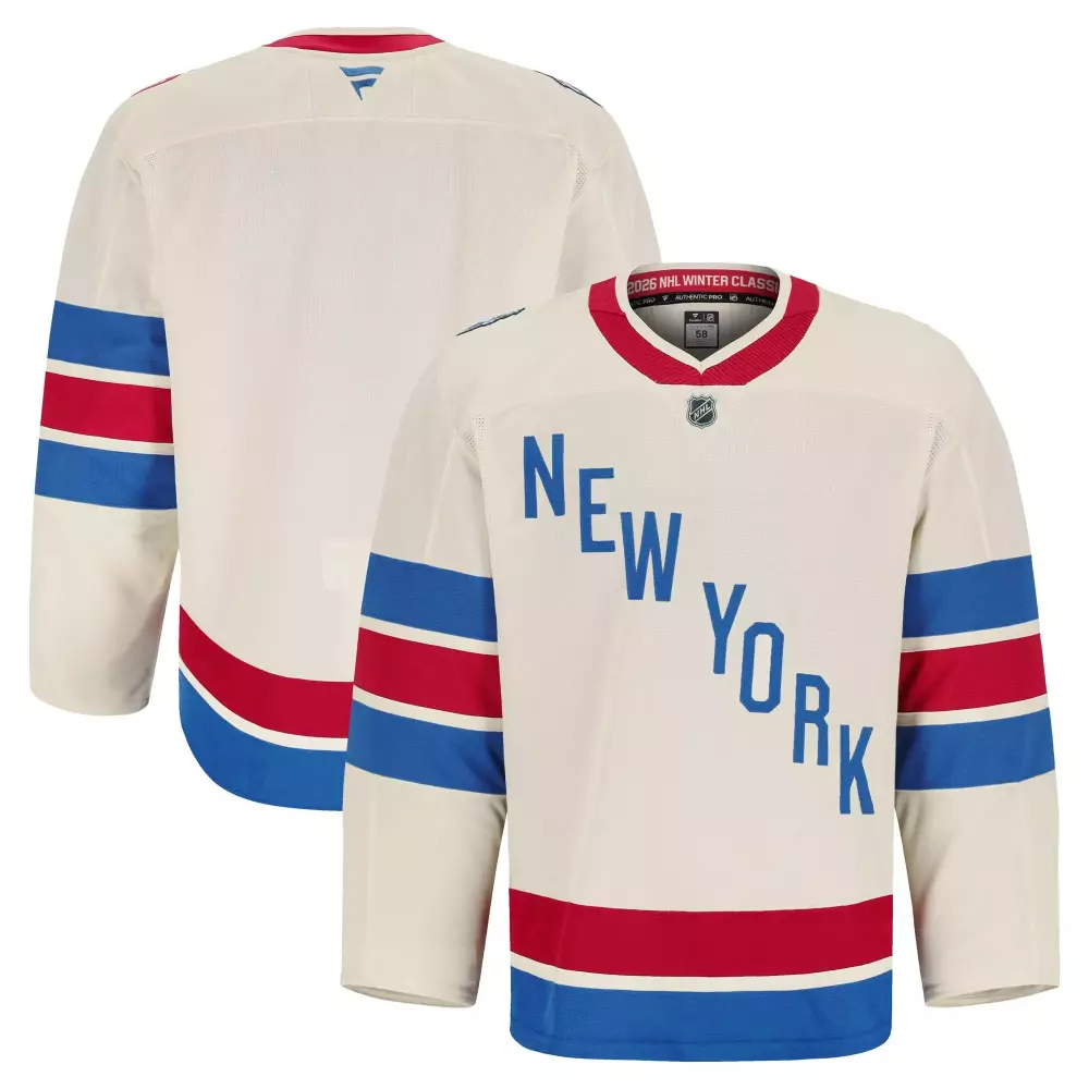 Custom New York Rangers Jersey White 2026 NHL Winter Classic Men Blue Red Authentic