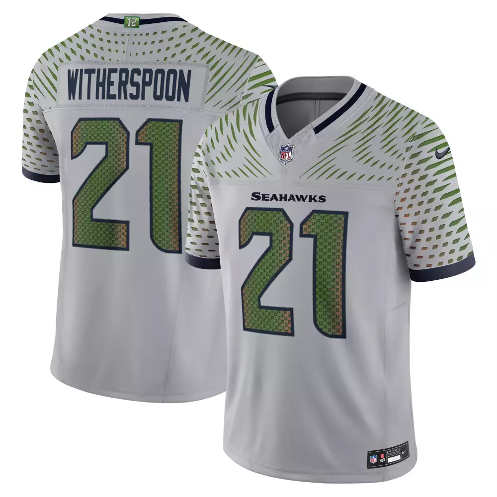 Devon Witherspoon 21 Seahawks Jersey White Men Alternate Navy Green Collection Limited