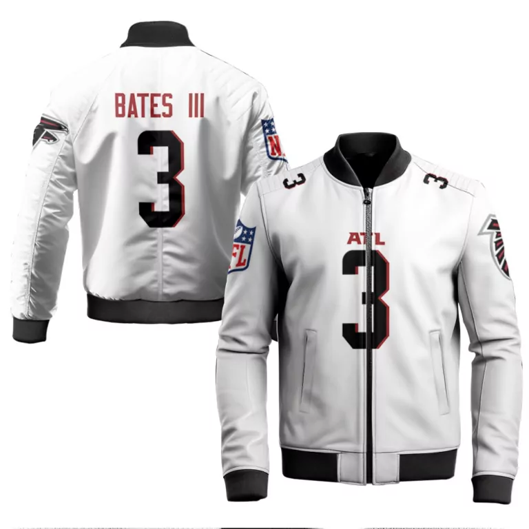 Walker Iii 3 Atlanta Falcons Jersey White Men Bomber Jacket Black Red Game