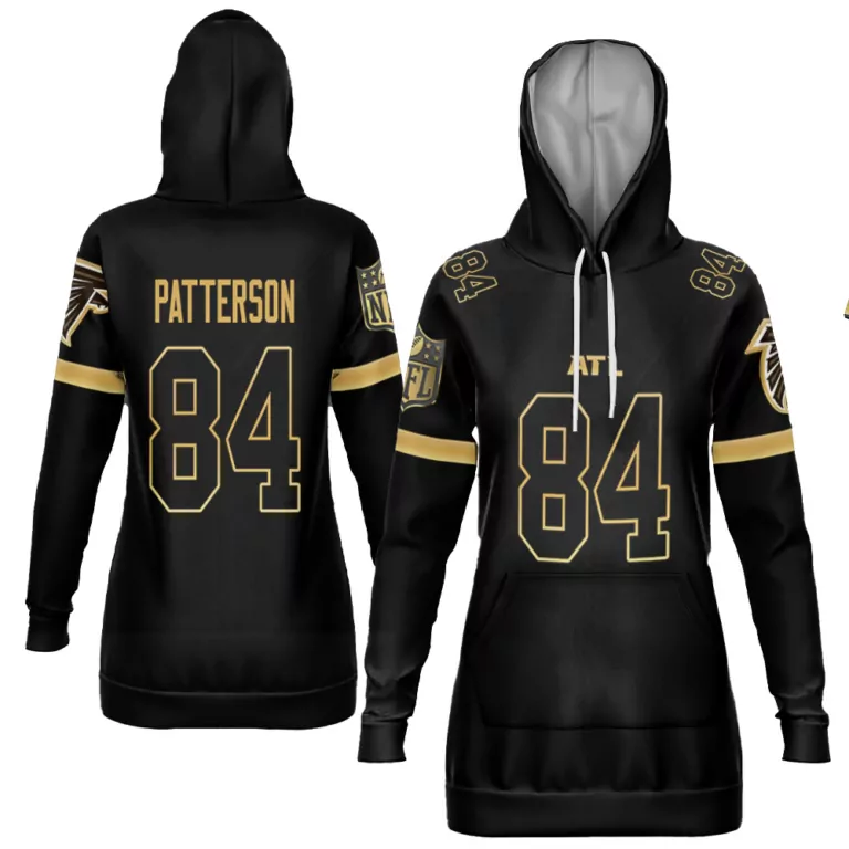 Cordarrelle Patterson 84 Jersey Black Atlanta Falcons Women Hoodie Gold