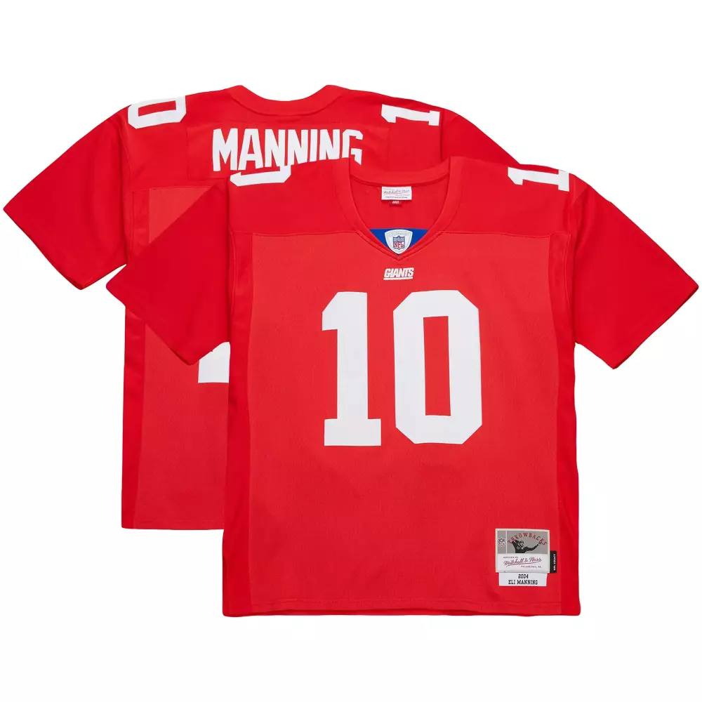 Eli Manning 10 New York Giants Jersey Red Throwback Men Replica Design White Legacy