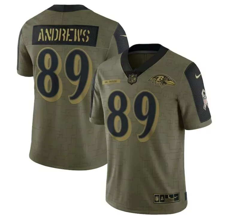 Mark Andrews 89 Baltimore Ravens Jersey Olive Green Salute To Service Men Authentic