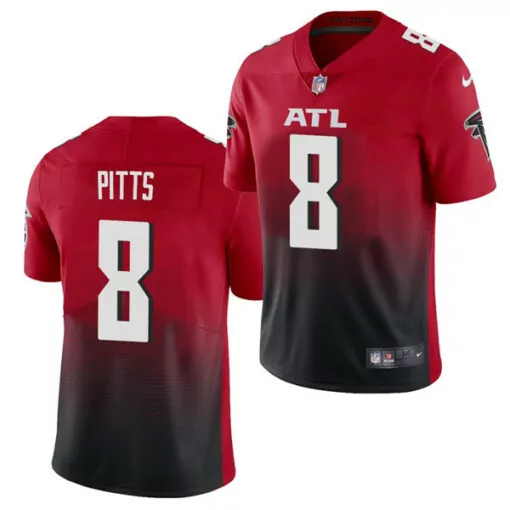 Kyle Pitts 8 Atlanta Falcons Jersey Red Men Gradient Split Design Black Vapor Stitched