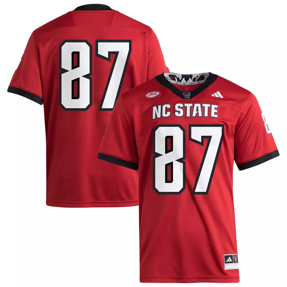 White 87 Nc State Jersey Red Men Black Premier