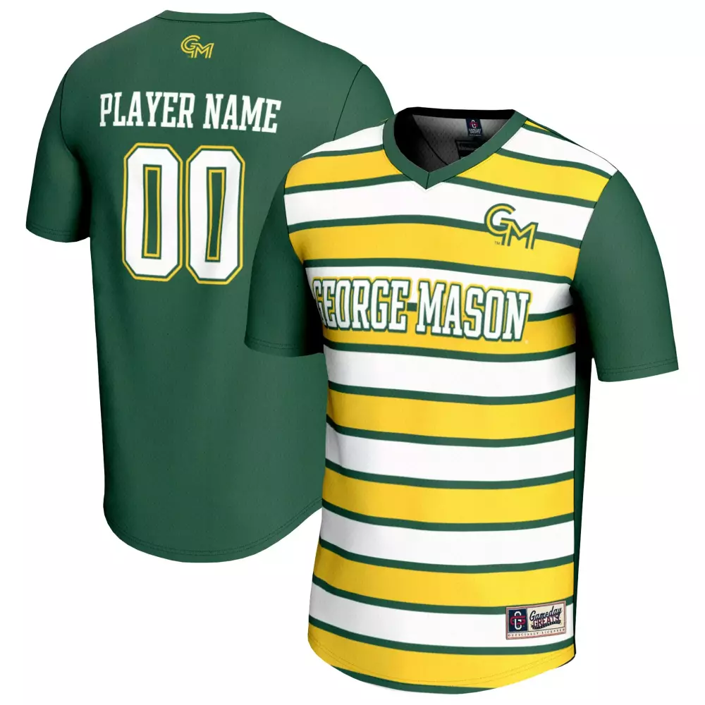 George Mason Patriots Jersey Green Split Design Yellow White Gameday Unisex Fashion