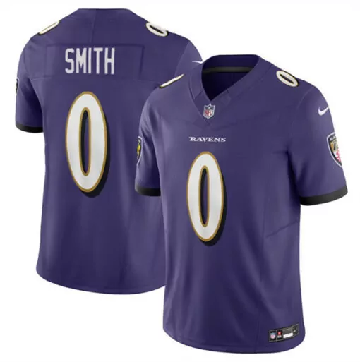 Roquan Smith Ravens Jersey Purple Men Standard Black White Gold Stitched