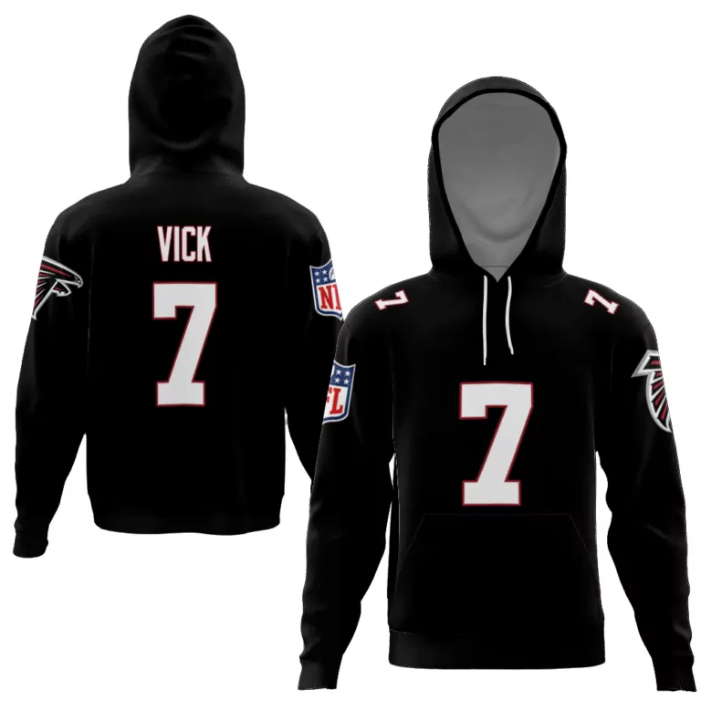 Michael Vick 7 Atlanta Falcons Jersey Black Men Hoodie Red White Vapor Limited