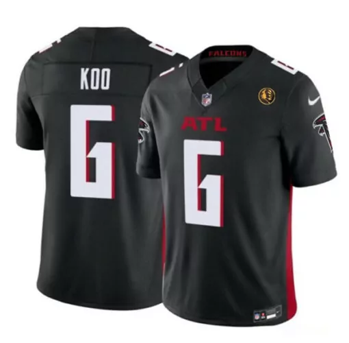 Younghoe Koo 6 Atlanta Falcons Jersey Black Men Replica Red White Vapor Stitched