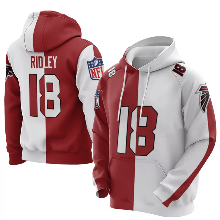 Calvin Ridley 18 Atlanta Falcons Jersey Red Men Hoodie Split White Custom