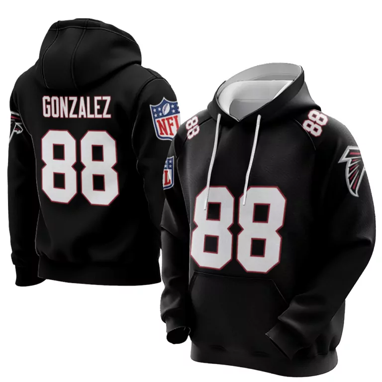 Tony Gonzalez 88 Atlanta Falcons Jersey Black Men Hoodie Red White Vapor Limited