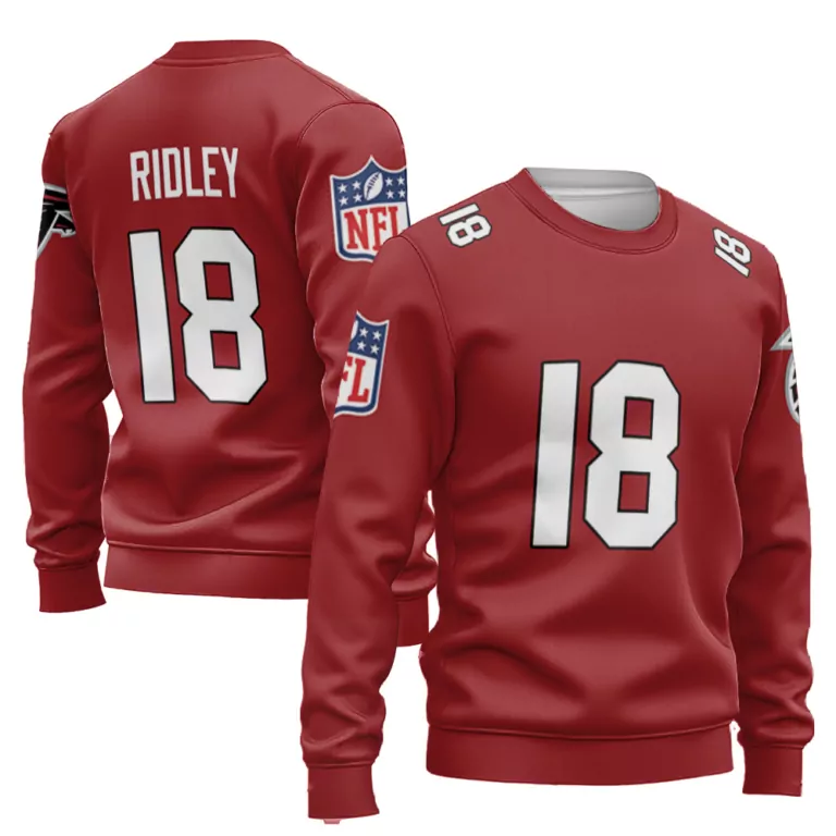 Calvin Ridley 18 Atlanta Falcons Jersey Red Player Men Sweatshirt White Vapor Limited