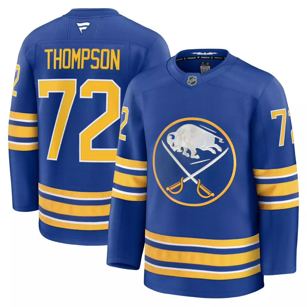 Tage Thompson 72 Buffalo Sabres Jersey Blue Men Yellow White Home