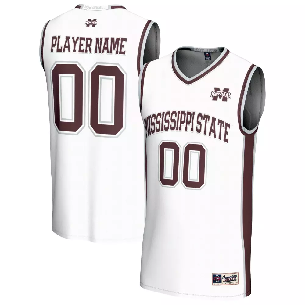 Mississippi State Jersey White Maroon Gray Gameday Unisex Fashion