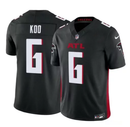 Younghoe Koo 6 Atlanta Falcons Jersey Black Men Standard Red Stitched