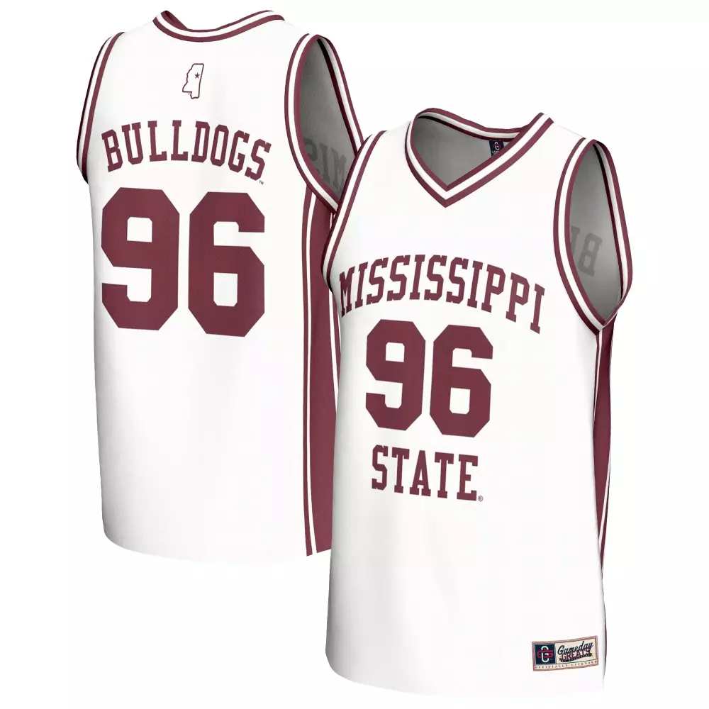 Bulldogs 96 Jersey White Mississippi State Men Maroon Gameday Unisex Fashion
