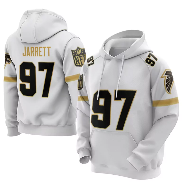 Grady Jarrett 97 Atlanta Falcons Jersey White Men Hoodie Black Gold