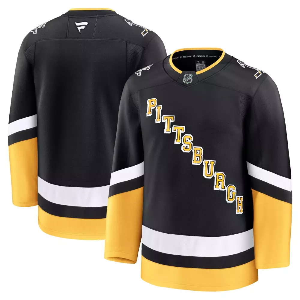 Pittsburgh Penguins Jersey Black Men Gold White Alternate