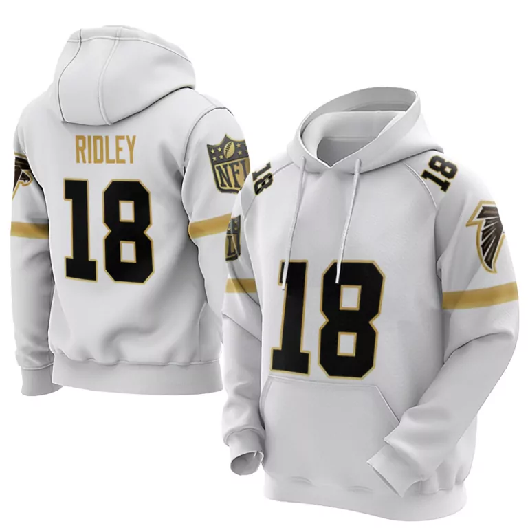 Calvin Ridley 18 Atlanta Falcons Jersey White Men Hoodie Black Gold