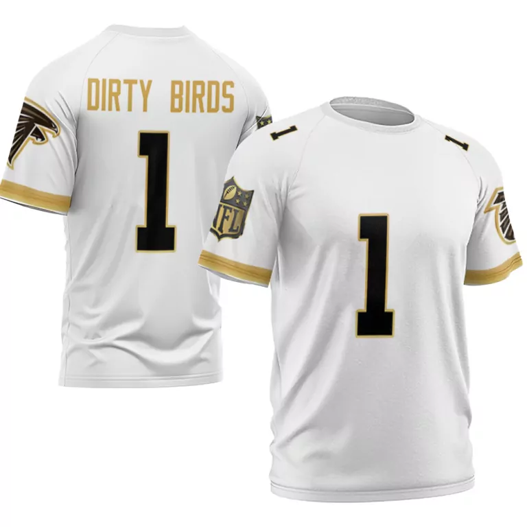 Dirty Birds 1 Atlanta Falcons Jersey White Black Gold