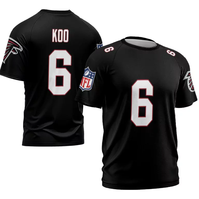 Younghoe Koo 6 Atlanta Falcons Jersey Black Men Standard White Red Vapor Limited
