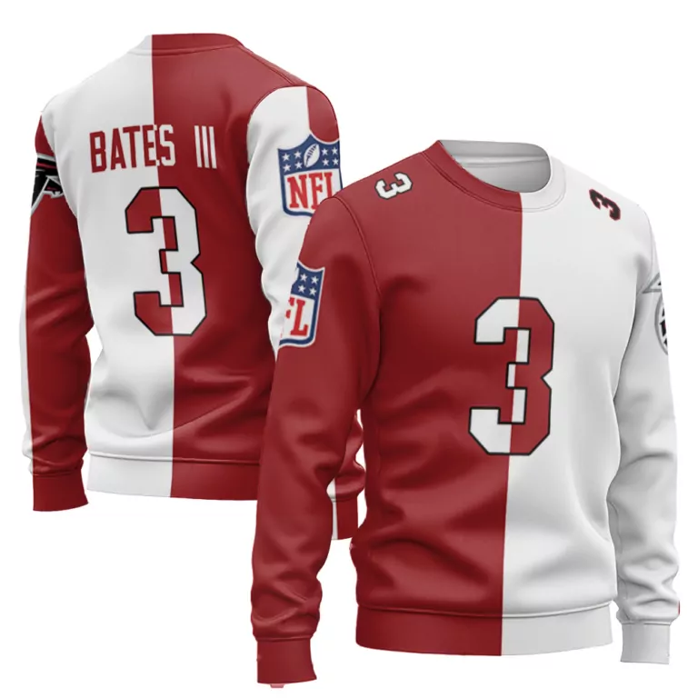 Jessie Bates Iii 3 Jersey Red Atlanta Falcons Men Split Design White Custom