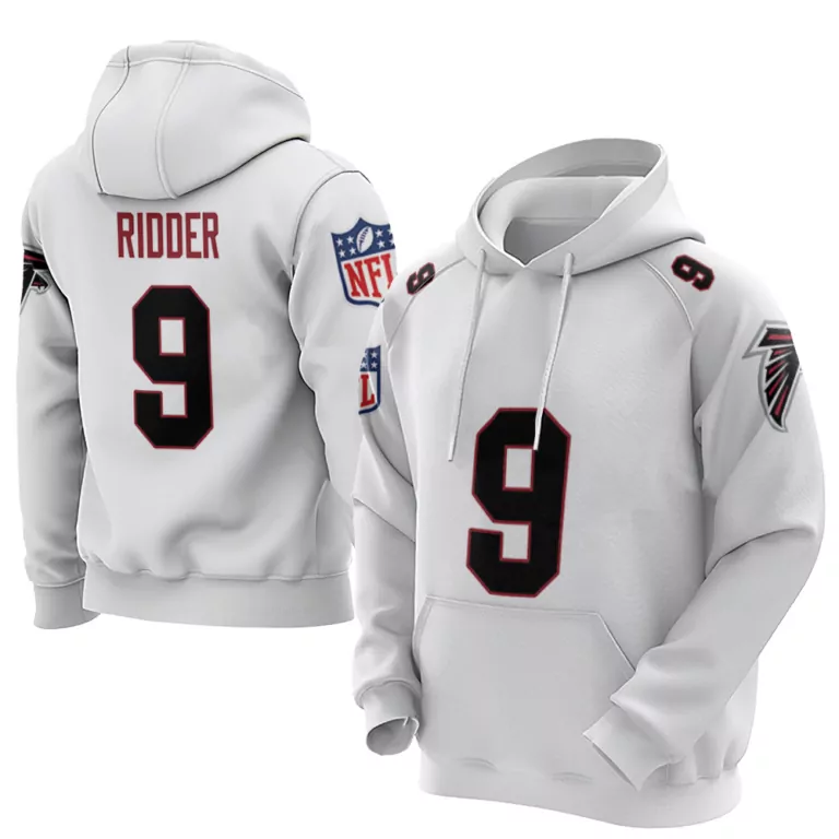 Desmond Ridder 9 Atlanta Falcons Jersey White Men Hoodie Black Red Vapor Limited
