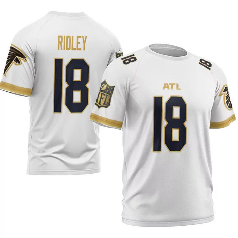 Calvin Ridley 18 Atlanta Falcons Jersey White Men Alternate Black Gold