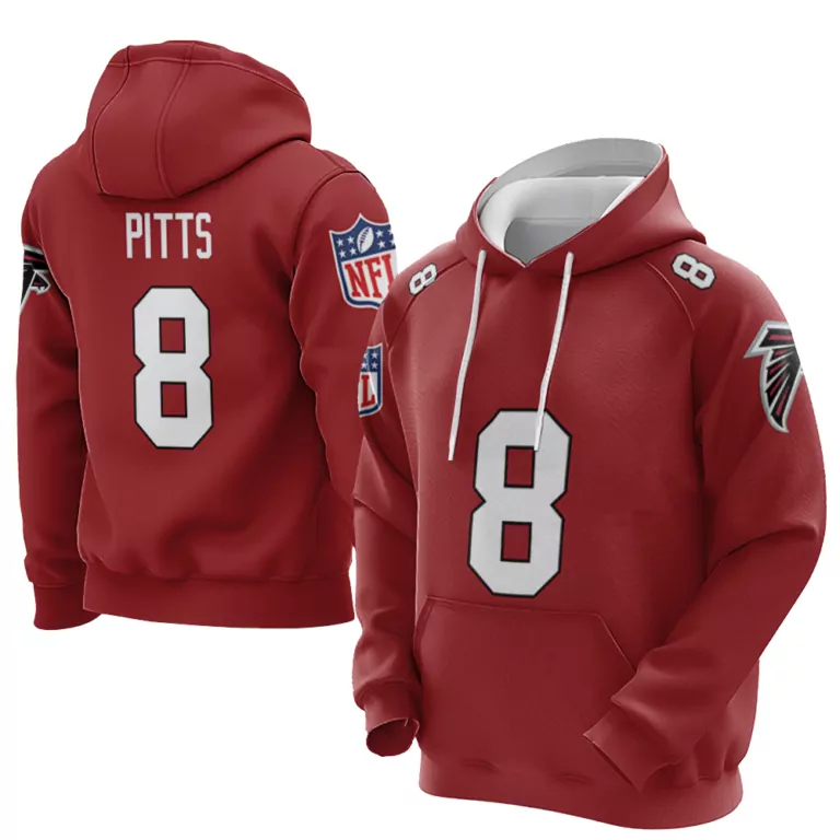 Kyle Pitts 8 Atlanta Falcons Jersey Red Men Hoodie White Vapor Limited