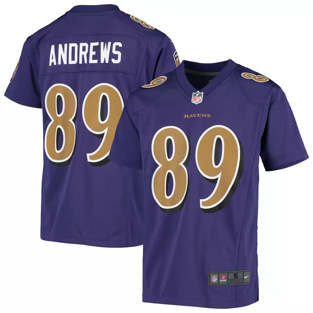 Mark Andrews 89 Ravens Jersey Purple Men Replica Gold White Rush Game