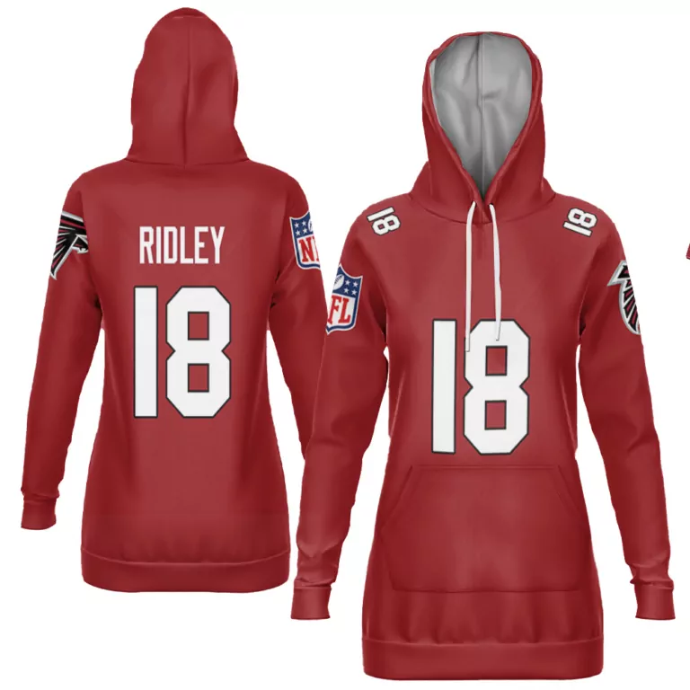 Calvin Ridley 18 Atlanta Falcons Jersey Red Women Hoodie Black White Vapor Limited