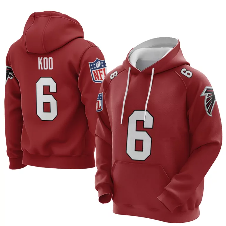 Younghoe Koo 6 Atlanta Falcons Jersey Red Men Hoodie White Vapor Limited