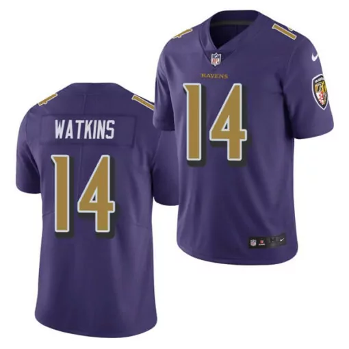 Sammy Watkins 14 Ravens Jersey Purple Men Standard Gold Rush Stitched