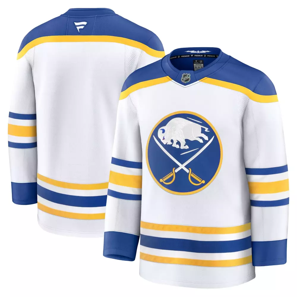 Buffalo Sabres Jersey White Men Royal Blue Gold Home