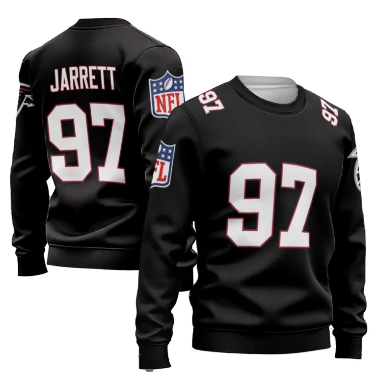 Grady Jarrett 97 Atlanta Falcons Jersey Black Sweater White Red Vapor Limited