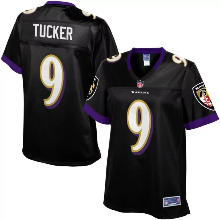 Justin Tucker 9 Ravens Jersey Black Women Replica Purple Gold Pro Alternate
