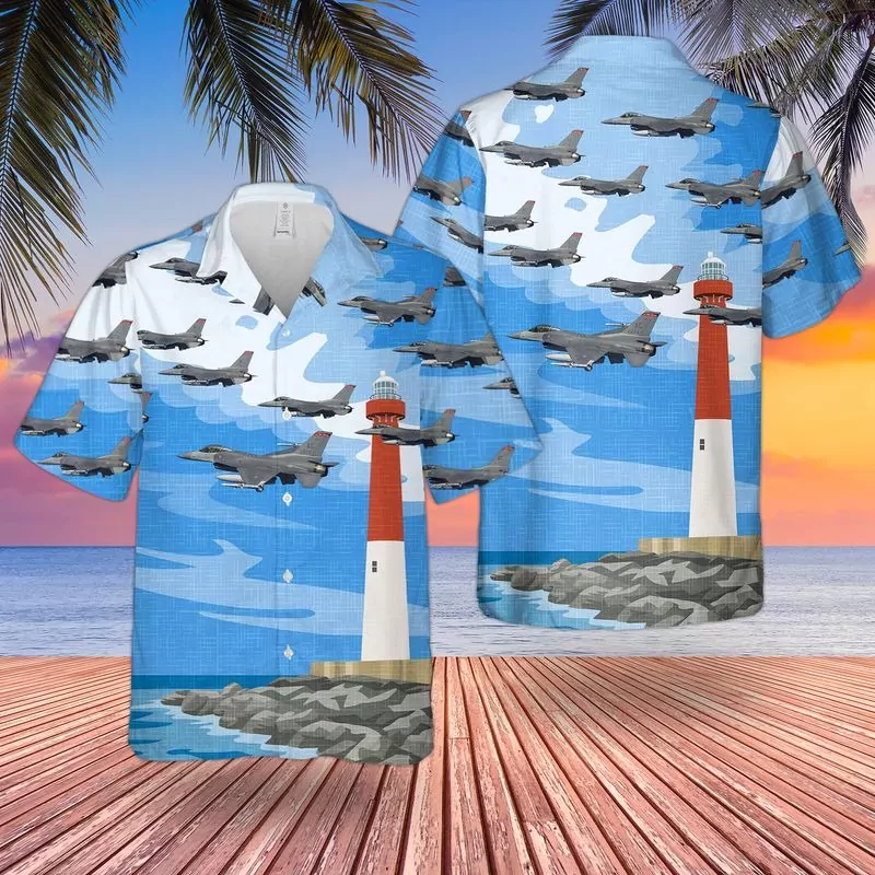 Custom Air Force Jersey Blue Men Hawaiian Shirt Red White Gray