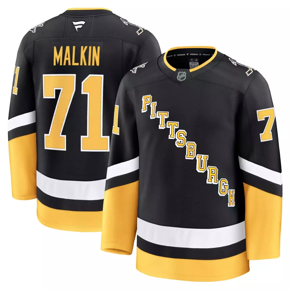 Evgeni Malkin 71 Jersey Black Pittsburgh Penguins Men Ice Gold White Alternate