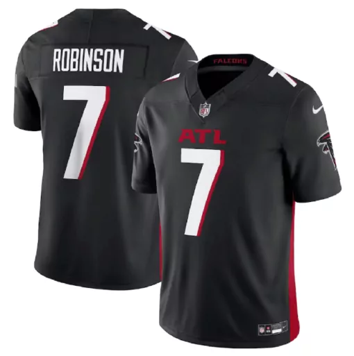 Bijan Robinson 7 Atlanta Falcons Jersey Black Men Replica White Red Stitched