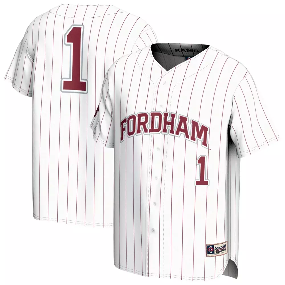 Fordham Rams 1 Jersey White Men Maroon Gameday Unisex Fashion