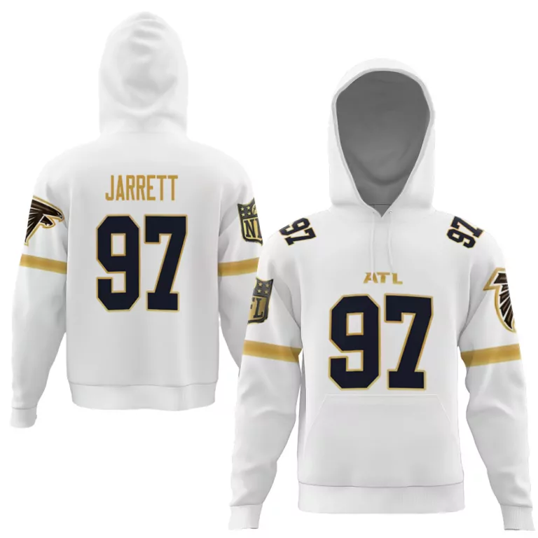 Grady Jarrett 97 Atlanta Falcons Jersey White Men Hoodie Black Gold