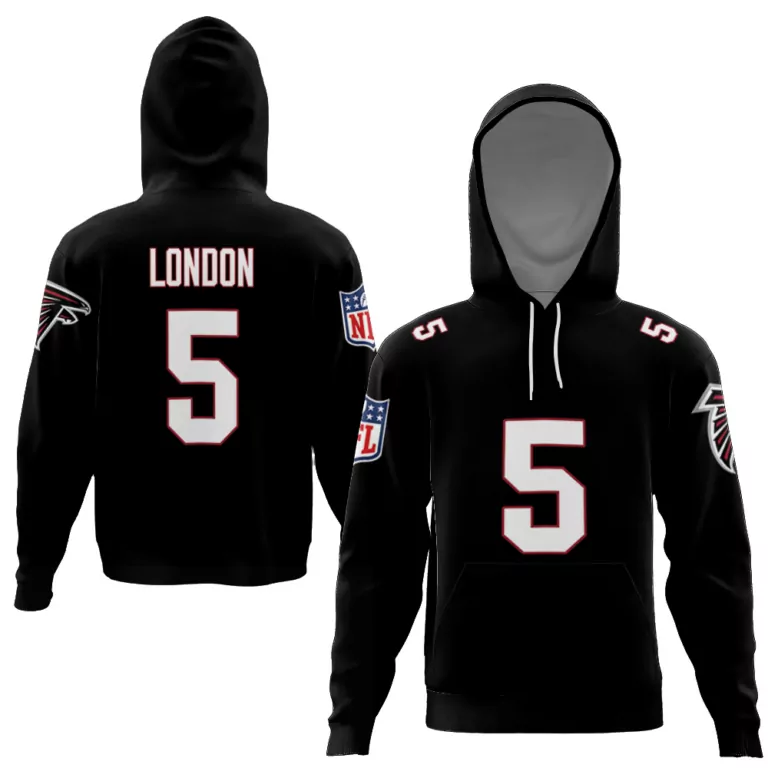 Drake London 5 Atlanta Falcons Jersey Black Men Hoodie White Red Vapor Limited