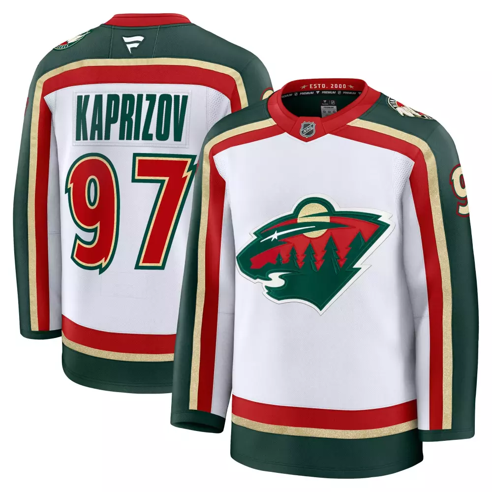 Kirill Kaprizov 97 Minnesota Wild Jersey White Men Replica Alternate Green Red Gold