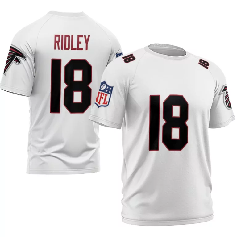 Calvin Ridley 18 Falcons Jersey White Men Player Black Red Vapor Limited