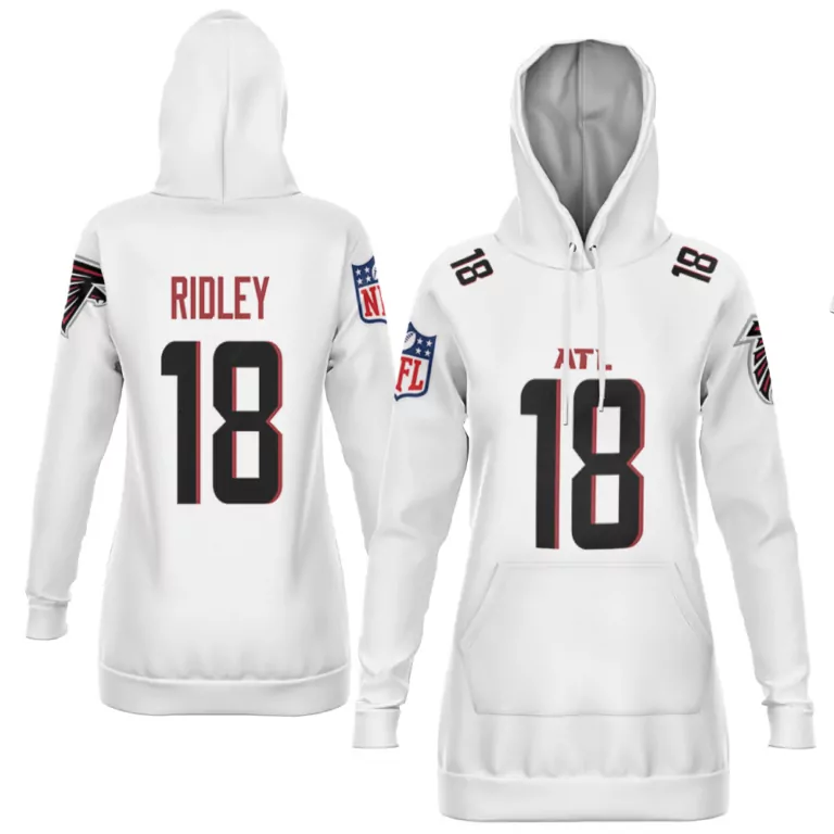 Calvin Ridley 18 Atlanta Falcons Jersey White Hoodie Black Red Game