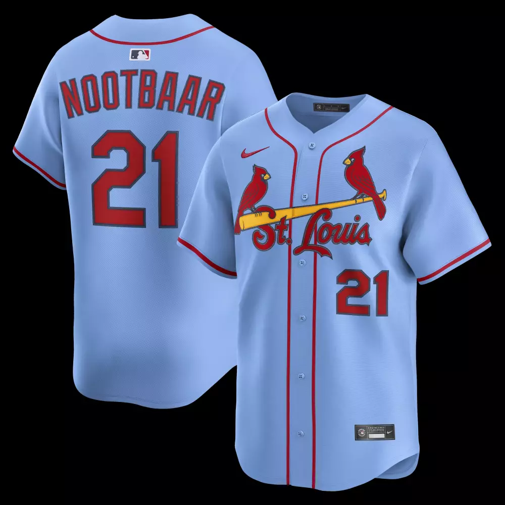Lars Nootbaar 21 Jersey Light Blue St. Louis Cardinals Men Red Yellow Alternate Limited