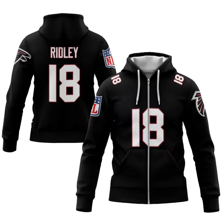Calvin Ridley 18 Atlanta Falcons Jersey Black Men Hoodie White Red Vapor Limited