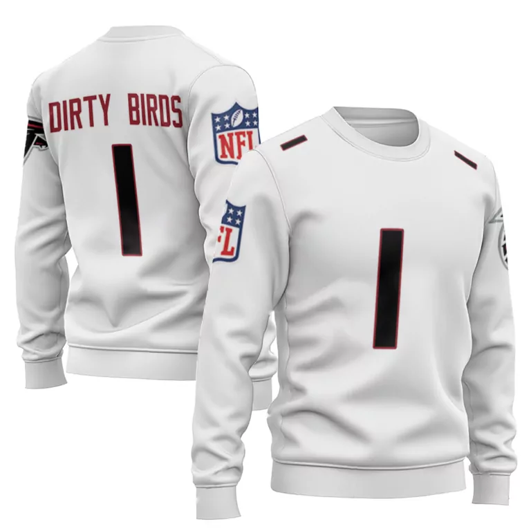 Dirty Birds 1 Atlanta Falcons Jersey White Black Red Vapor Limited