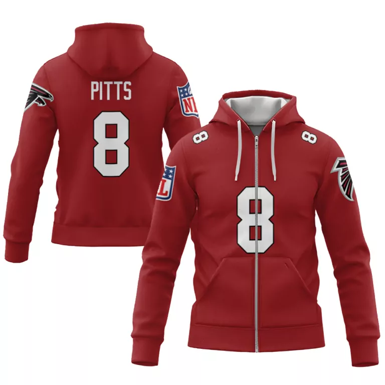 Kyle Pitts 8 Atlanta Falcons Jersey Red Men Hoodie Black White Vapor Limited